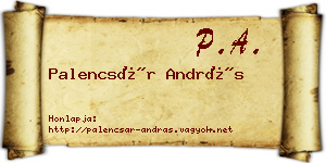 Palencsár András névjegykártya