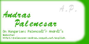 andras palencsar business card